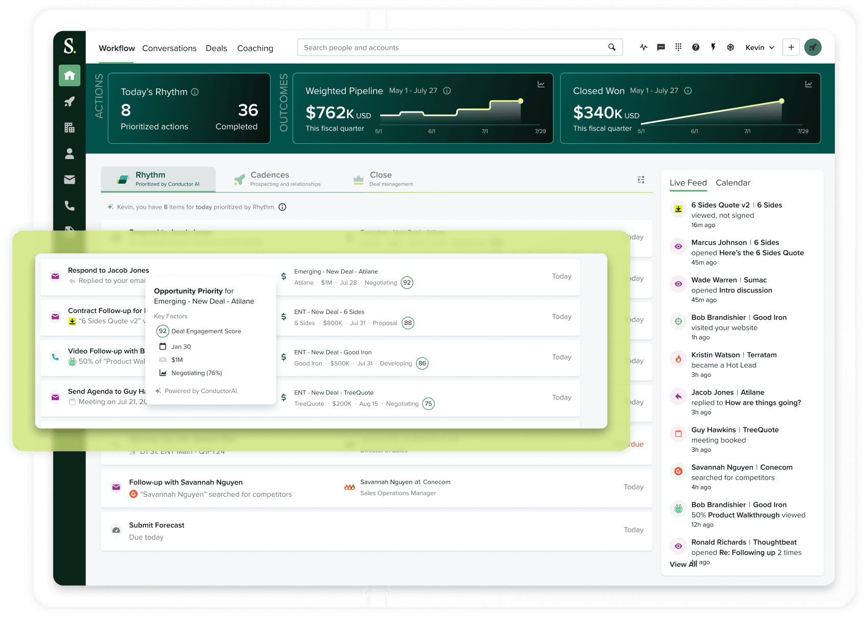 Graphic showing the Conductor AI Dashboard
