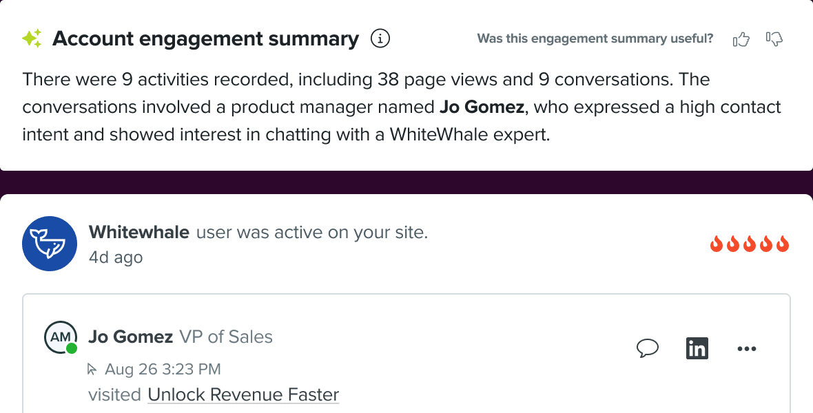 account engagement summary