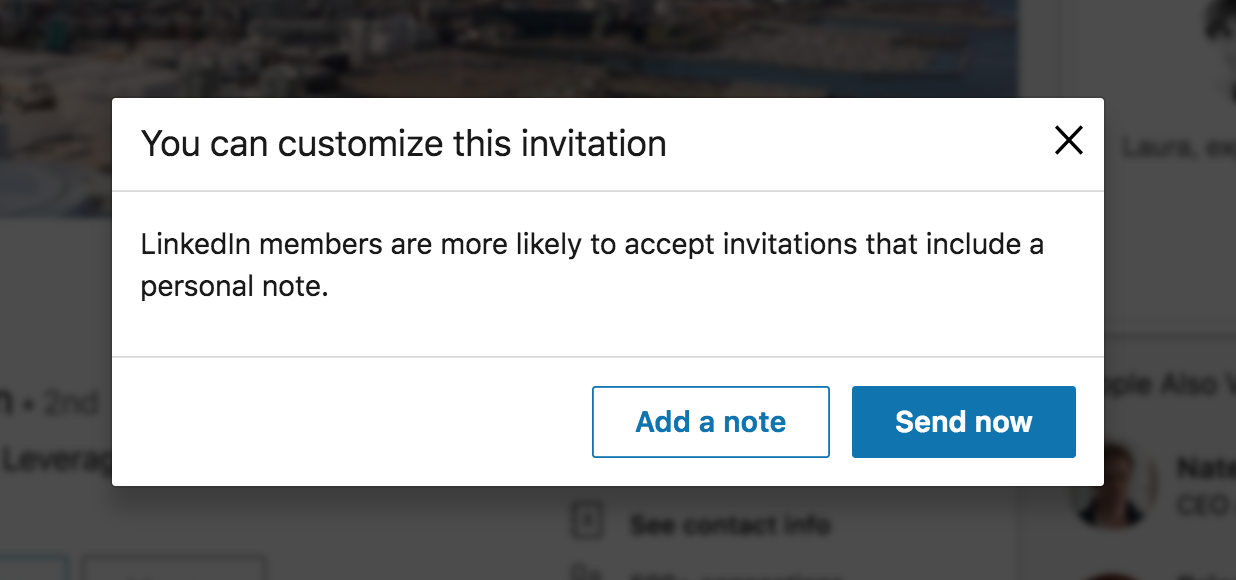 Customize invitations in LinkedIn