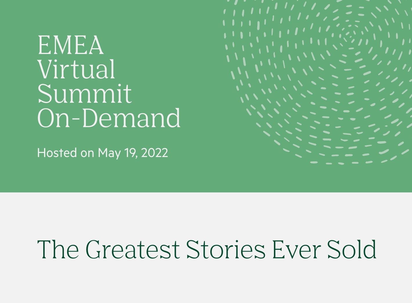 The EMEA Virtual Summit