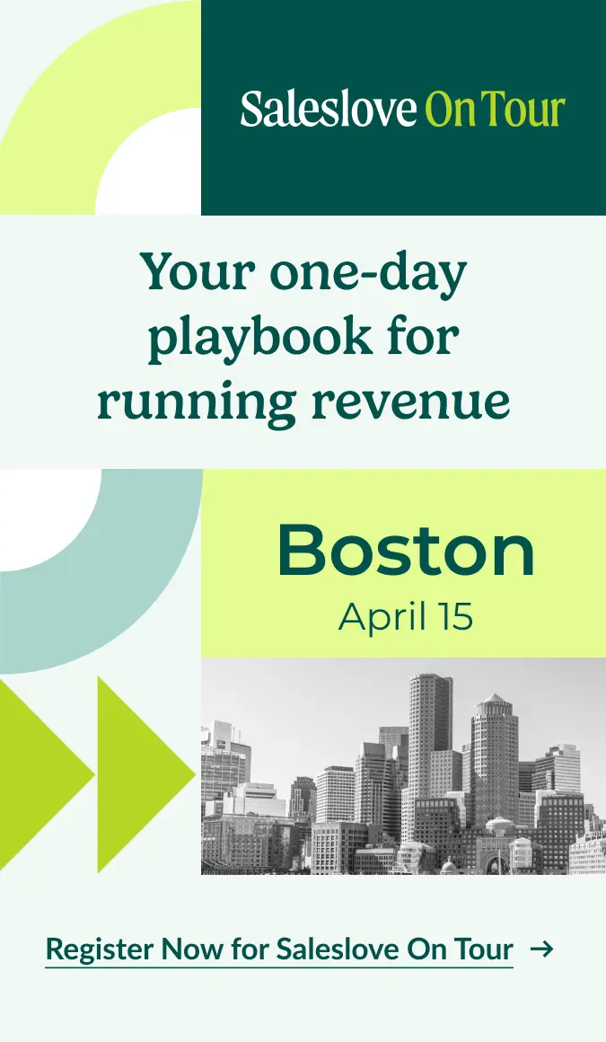 Join us in Boston at Saleslove on Tour 2026